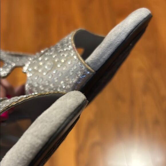 Joan Boyce Silver Glamorous Slide Sandals - Picture 5 of 10